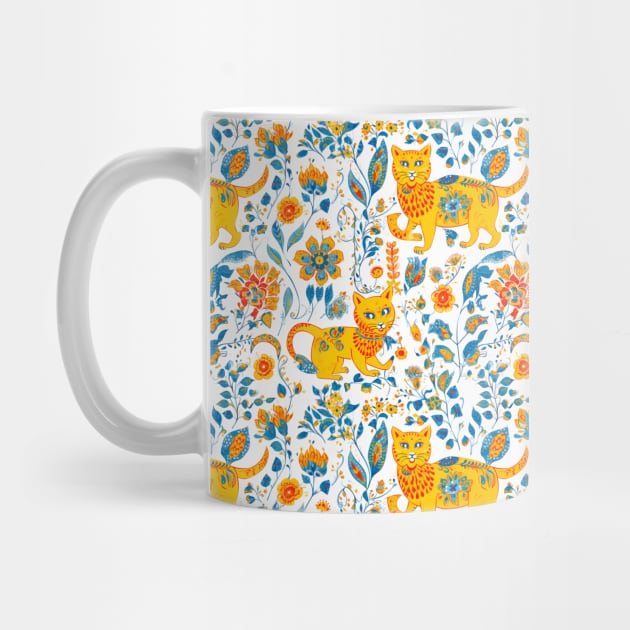 Ukrainian Lions Floral Vintage Ukraine Pattern by Ai Wanderer